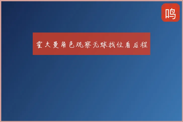 霍夫曼角色观察无球找位看后程